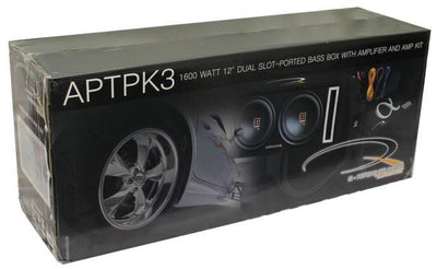 ALPHASONIK APTPK3 12" 800W Car 2) Subwoofers+Box+Amp - USED