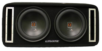 ALPHASONIK APTPK3 12" 800W Car 2) Subwoofers+Box+Amp - USED
