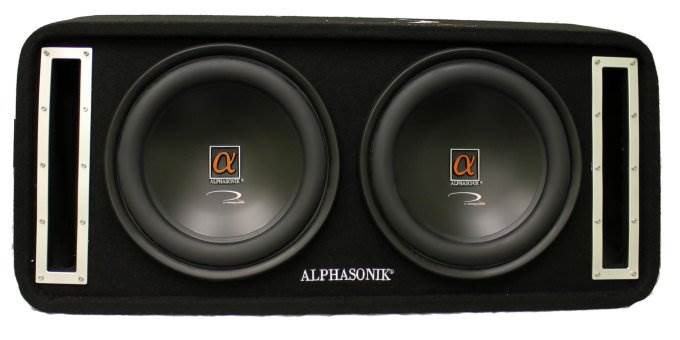 ALPHASONIK APTPK3 12" 800W Car 2) Subwoofers+Box+Amp - USED