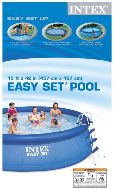 INTEX 15' x 42" Easy Set Pool Complete Kit w/ 1000 GPH Filter Pump - Open Box