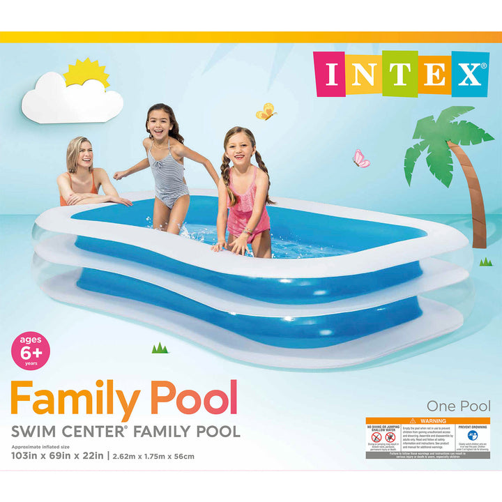 Intex Inflatable Swim Center Family & Kids Fun Swimming Pool, Lime Green (Used)