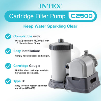 Intex 2500 GPH Krystal Clear Pool Filter Pump w/ Timer 633T 28633EG (For Parts) - VMInnovations