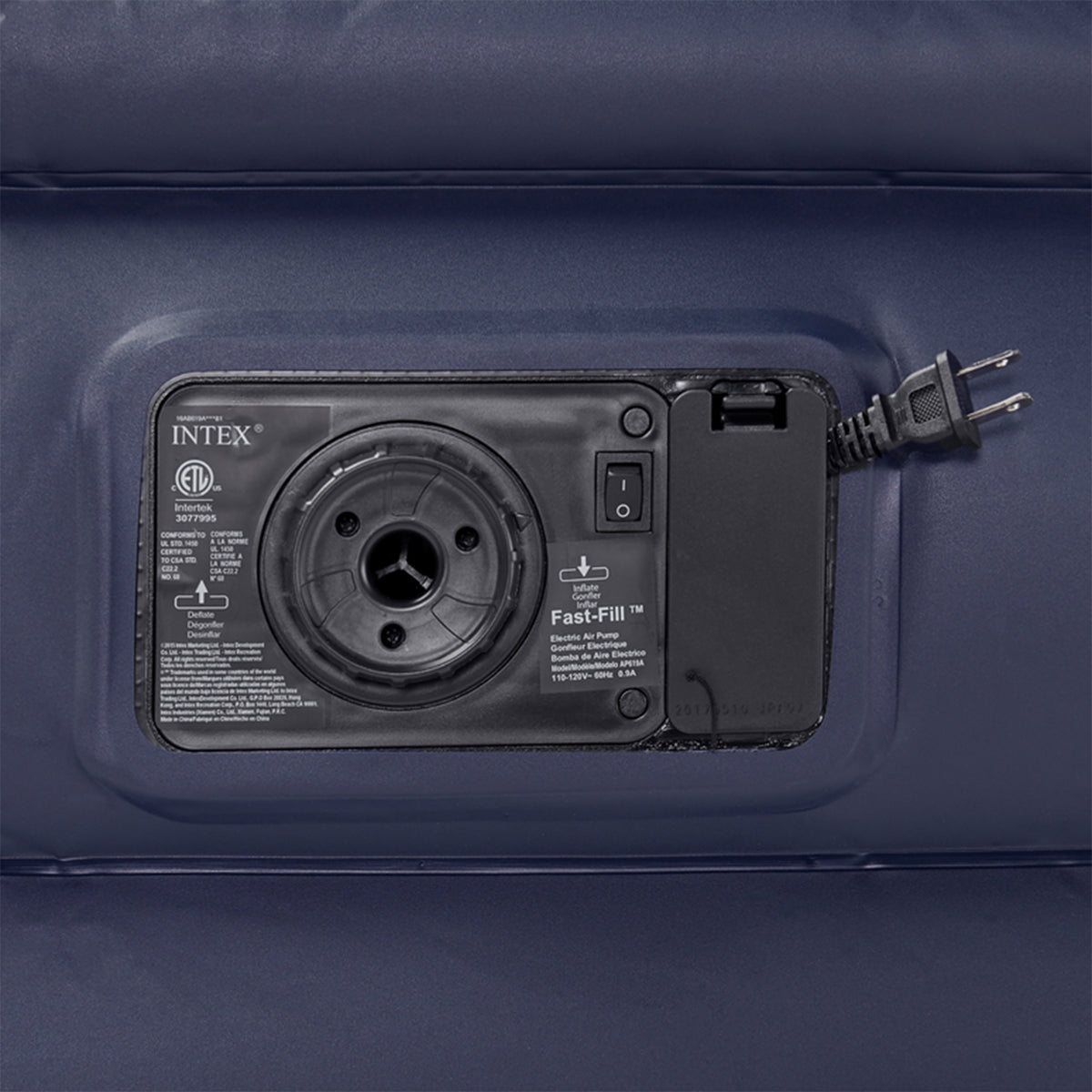 Intex Queen Raised Downy Air Mattress Bed With Built-In Electric Pump (Used)