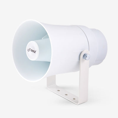 PYLE Aluminum 5.6 Inch Indoor and Outdoor PA Horn Speaker 70 Volt 8 Ohms, White - VMInnovations