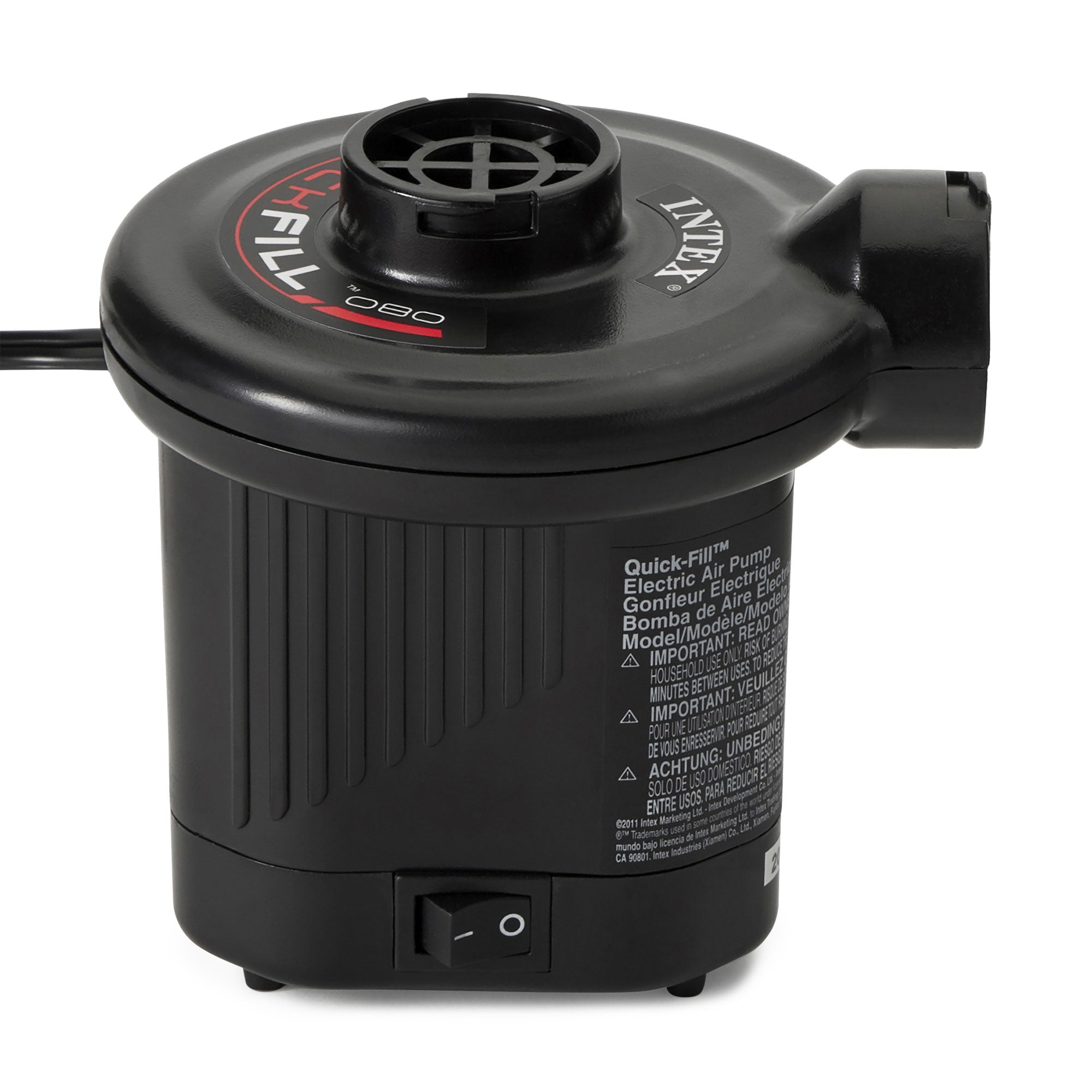 Intex 120V Quick Fill AC Electric Air Pump with 3 Nozzles, Black (Used)