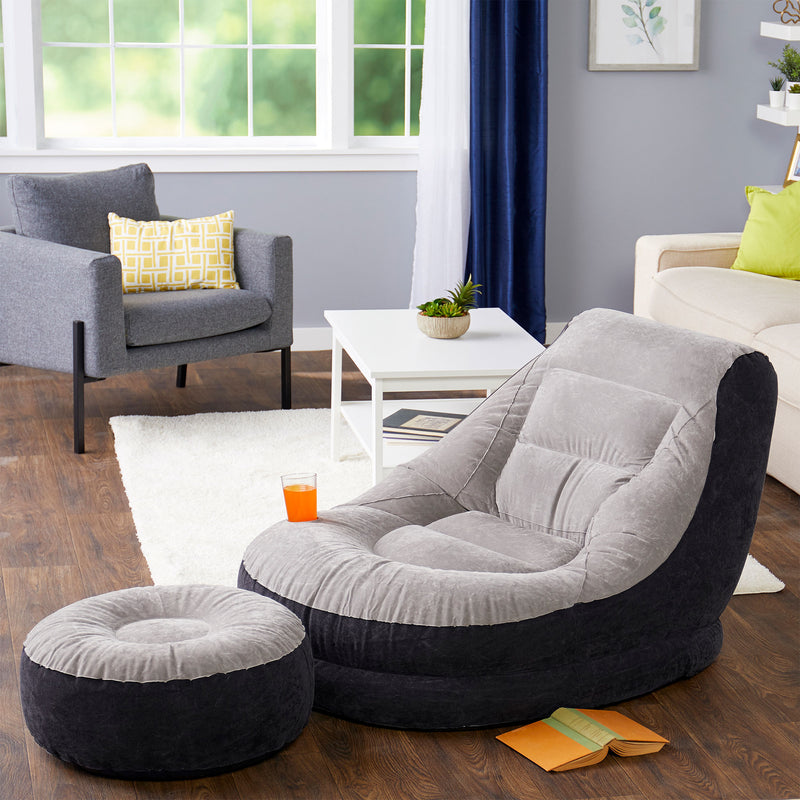 Intex Inflatable Ultra Lounge Chair With Cup Holder And Ottoman Set (Used)