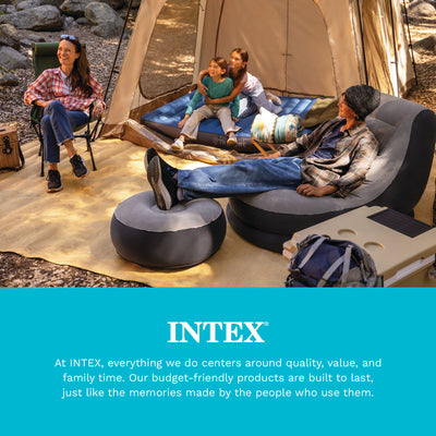 Intex Inflatable Ultra Lounge Chair With Cup Holder And Ottoman Set (3 Pack)
