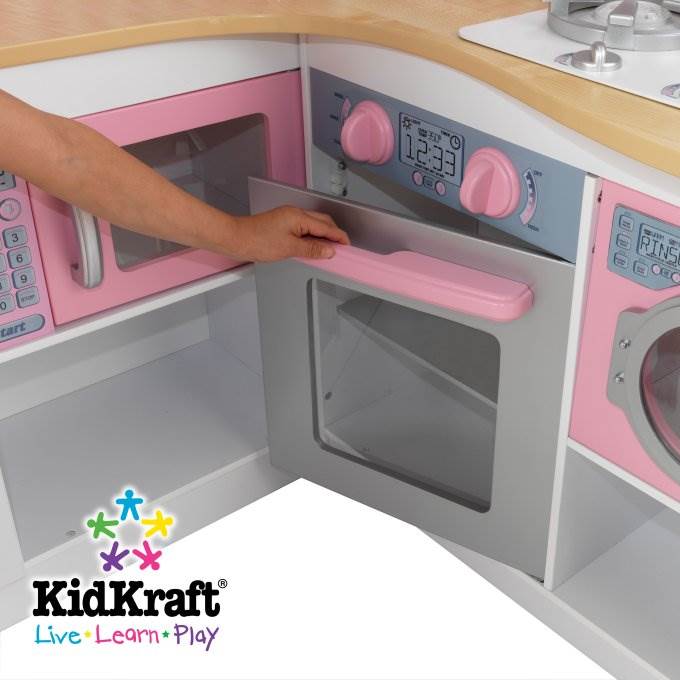 KidKraft Grand Gourmet Deluxe Corner Play Kitchen & Deluxe Cookware Set