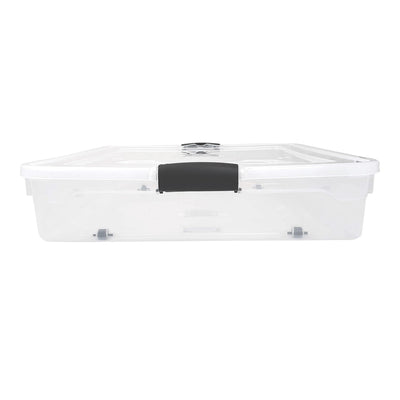 56 Qt Full/Queen Underbed Clear Latching Storage Container, 2 Pack (Used) - VMInnovations