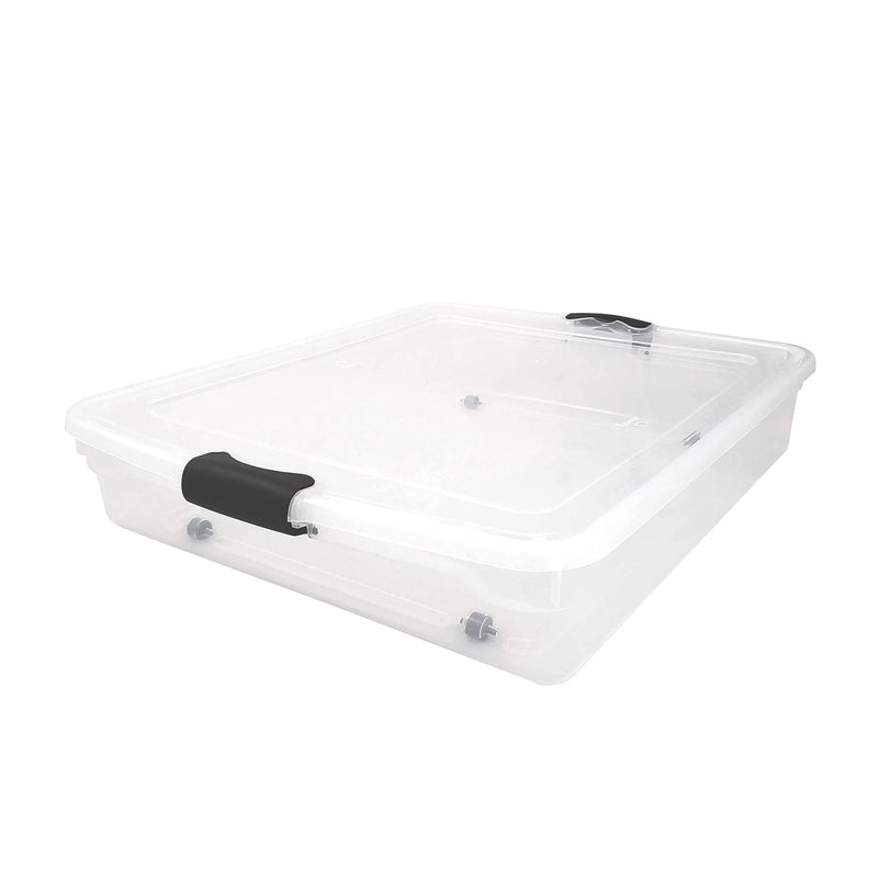 Homz 56 Qt Full/Queen Underbed Clear Plastic Storage Container, 2 Pk (Open Box)