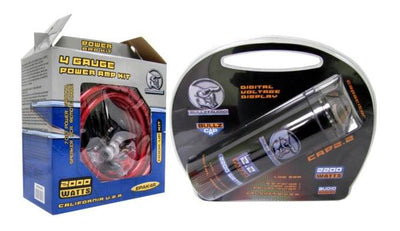 BULLZ AUDIO EPAK4R 4 Gauge Amplifier Amp Wiring Kit + 2.2 Farad Power Capacitor