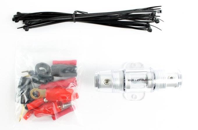 BULLZ AUDIO EPAK4R 4 Gauge Amplifier Amp Wiring Kit + 2.2 Farad Power Capacitor