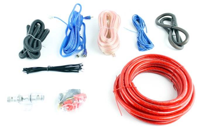 BULLZ AUDIO EPAK4R 4 Gauge Amplifier Amp Wiring Kit + 2.2 Farad Power Capacitor