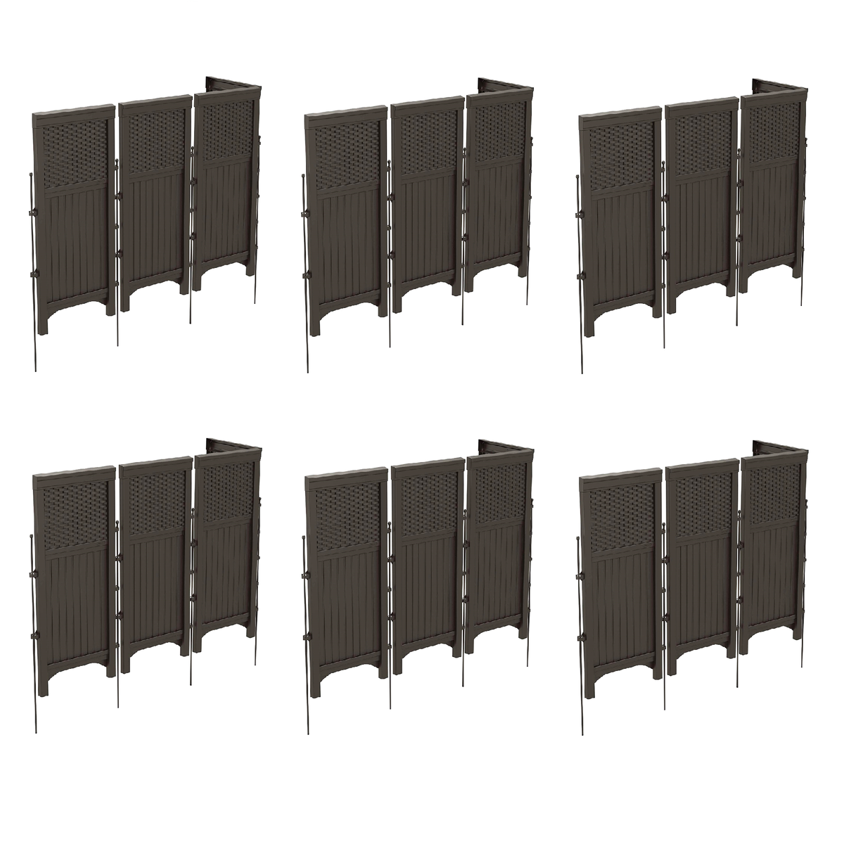 Suncast FSW4423 Outdoor Garden/Yard 4 Panel Screen Enclosure Gate Fence (6 Pack)