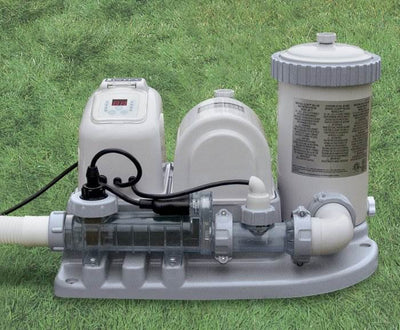 INTEX 2000 GPH Swimming Pool Pump & Saltwater Chlorinator with GFCI - Open Box