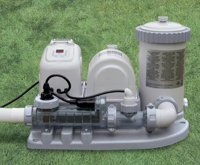 INTEX 2000 GPH Swimming Pool Pump & Saltwater Chlorinator with GFCI - Open Box