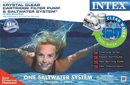 INTEX 2000 GPH Swimming Pool Pump & Saltwater Chlorinator with GFCI - Used