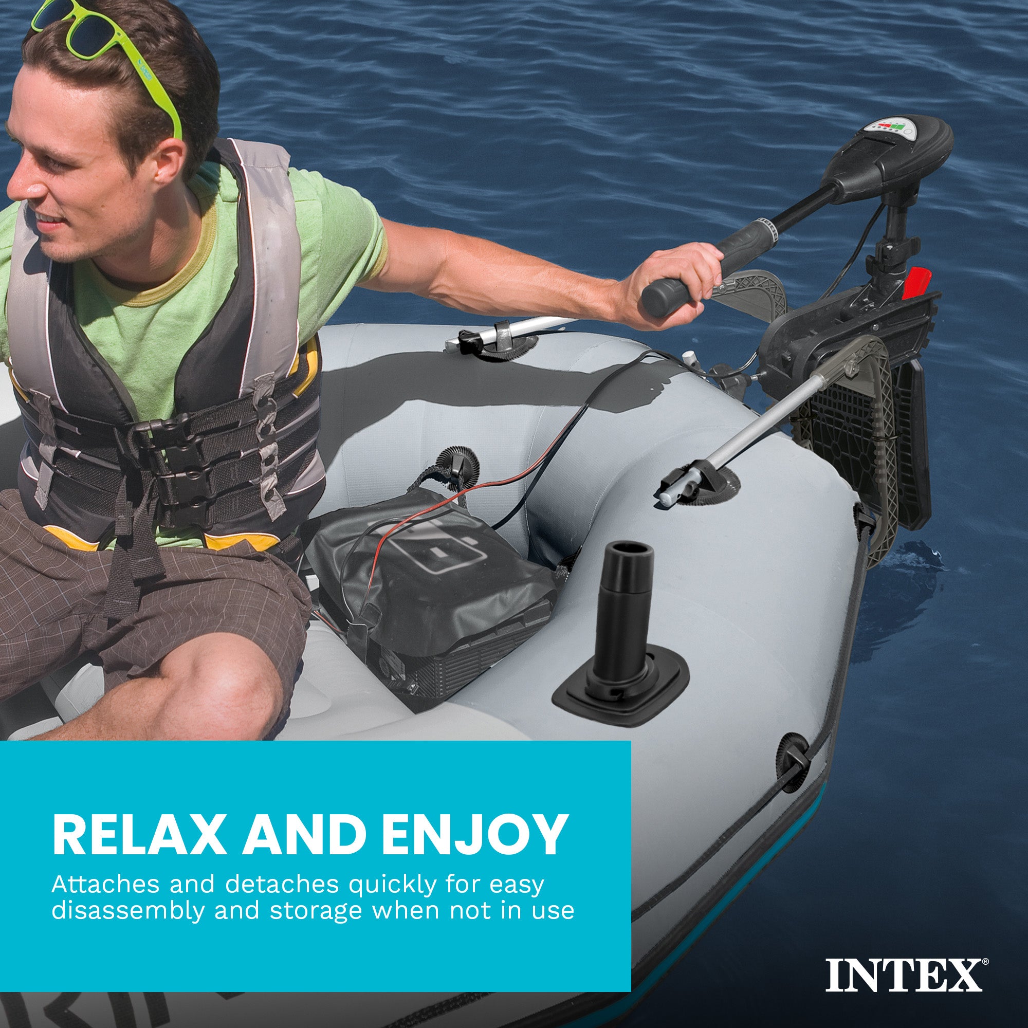 Intex Composite Motor Mount w/ Aluminum Supports for Inflatable Boat or Raft