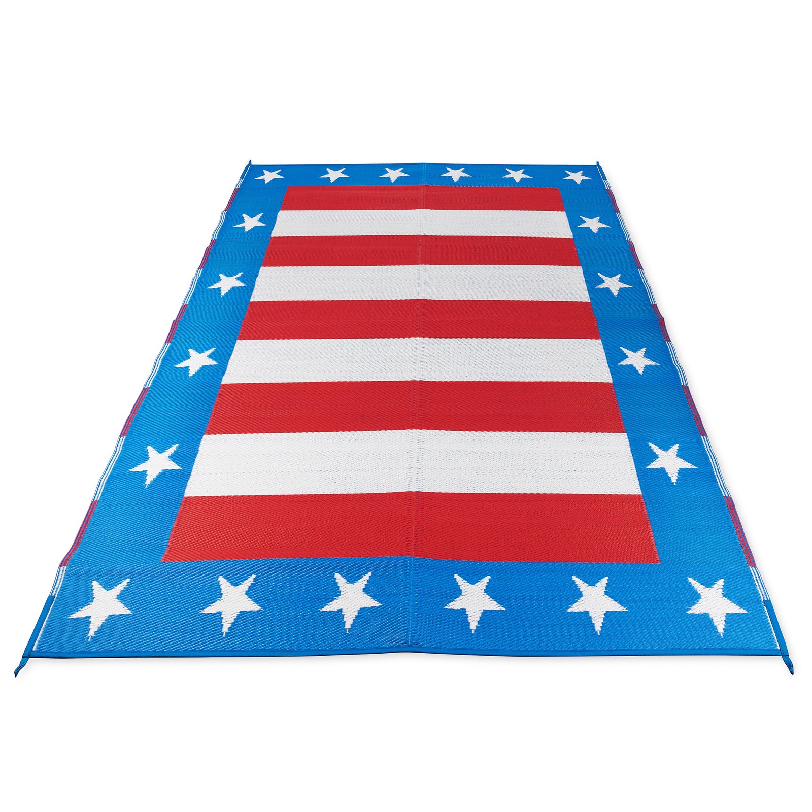 Camco RV Outdoor Mat for RVs, Campsites and Patios, 6 x 9 Ft, Patriot Design - VMInnovations