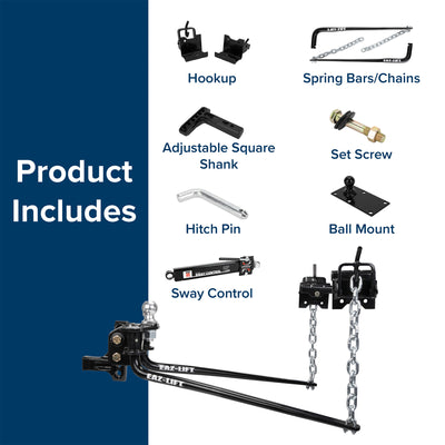 Camco Eaz Lift Elite 800 Pound Weight Distribution Hitch Kit with Sway Control - VMInnovations