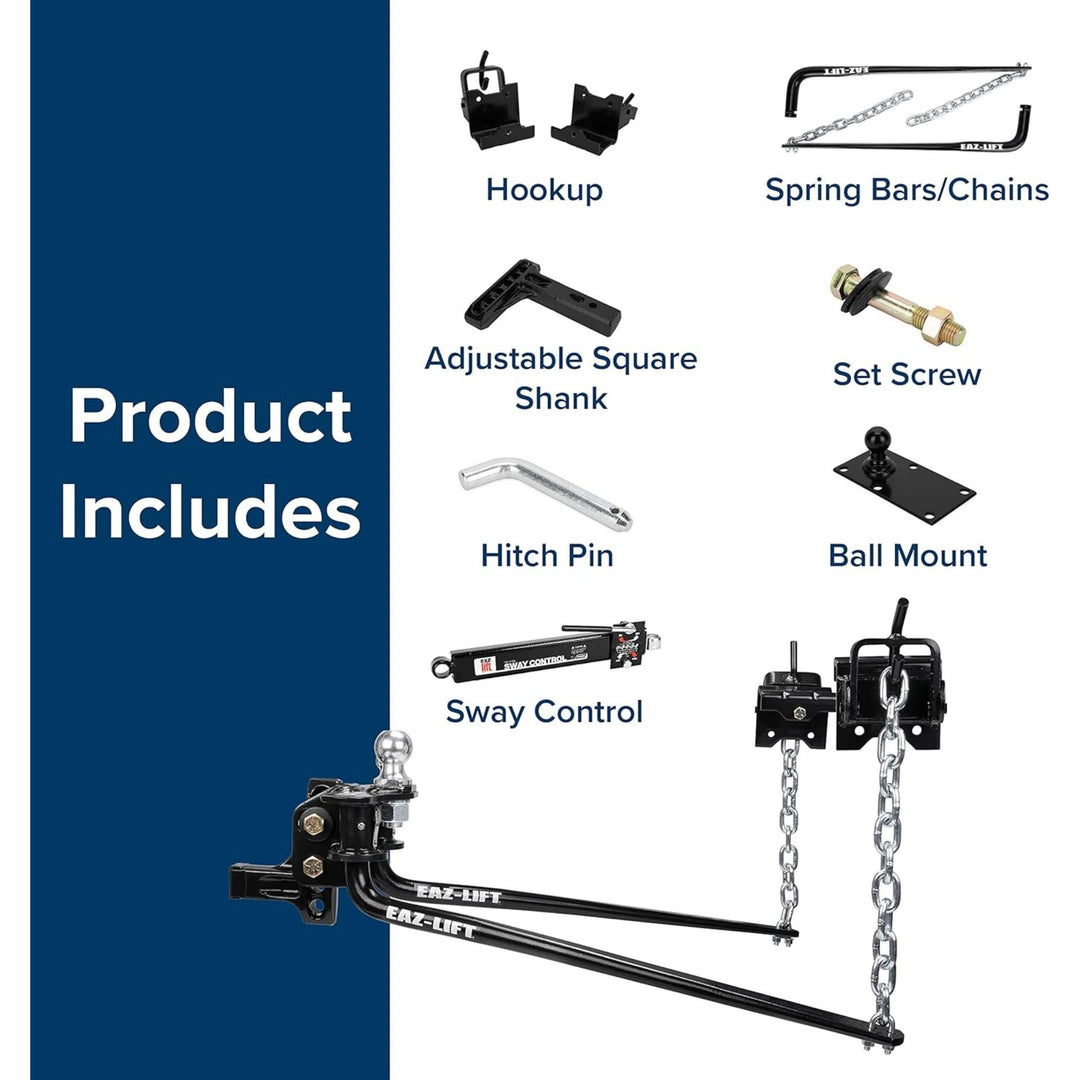 Camco Eaz Lift Elite 600 Pound Weight Distribution Hitch Kit with Sway Control