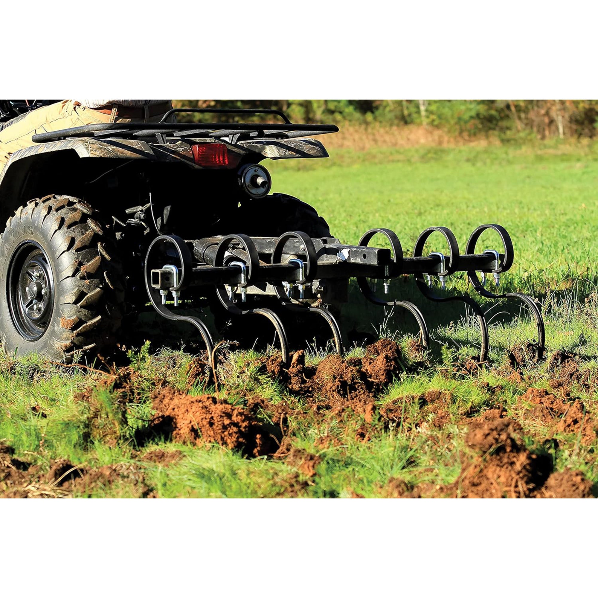 Black Boar ATV/UTV S-Tine Cultivator for Ground Preparation or Re-Tilling, Black