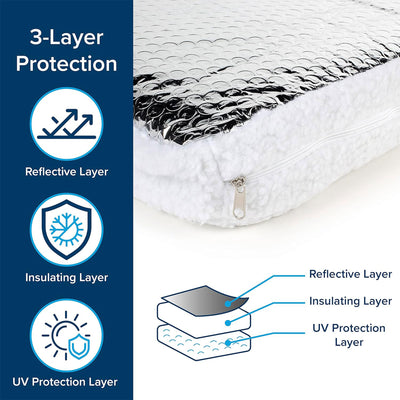 Camco 14" RV Vent Insulator Cover, Skylight Reflective Surface, White, 3 Pack - VMInnovations