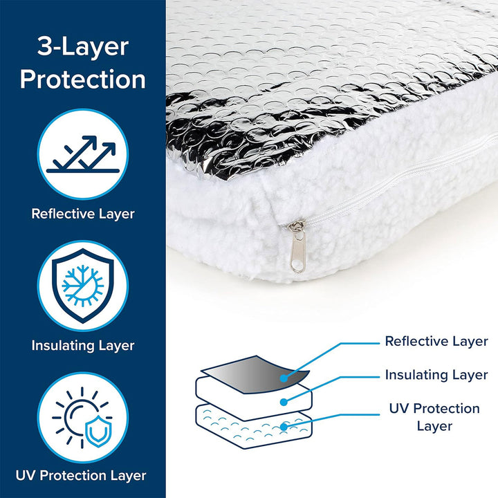 Camco 14" RV Vent Insulator Cover, Skylight Reflective Surface, White, 3 Pack - VMInnovations