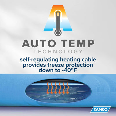 Camco 12-Foot Heated Drinking Water Hose with Adapter for RV Freeze Protection - VMInnovations