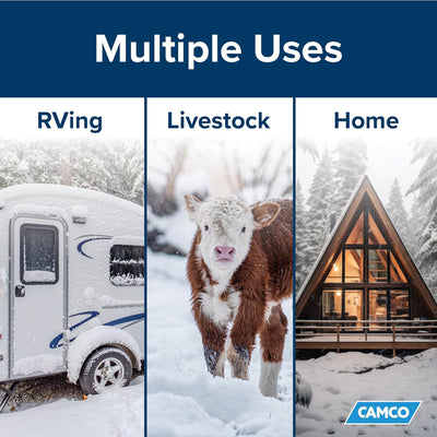 Camco 12-Foot Heated Drinking Water Hose with Adapter for RV Freeze Protection - VMInnovations