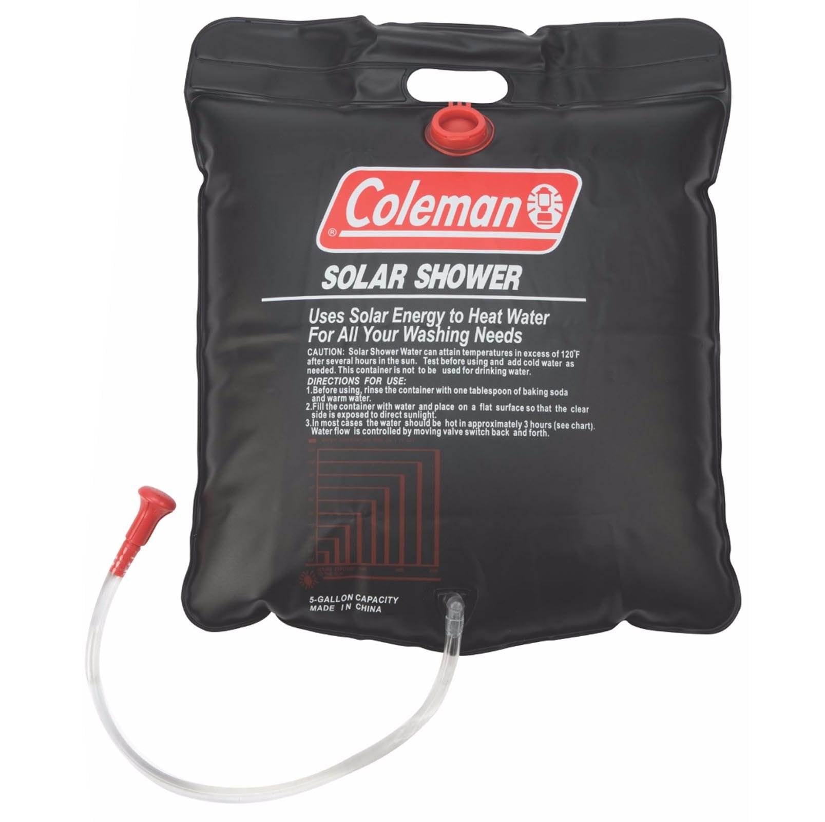 Coleman 5 Gallon PVC Solar Heated Water Camp Shower - On/Off Valve (Used)