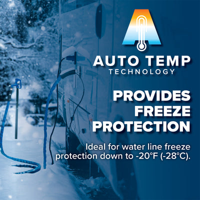 Camco 50 Ft Heated Water Hose for RV with Freeze Protection and Adapter, Blue - VMInnovations