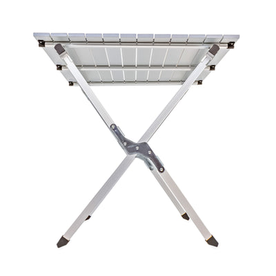 Camco Aluminum Roll-Up Table w/ Carrying Bag for Outdoor Use, Seats 4-6, Silver - VMInnovations