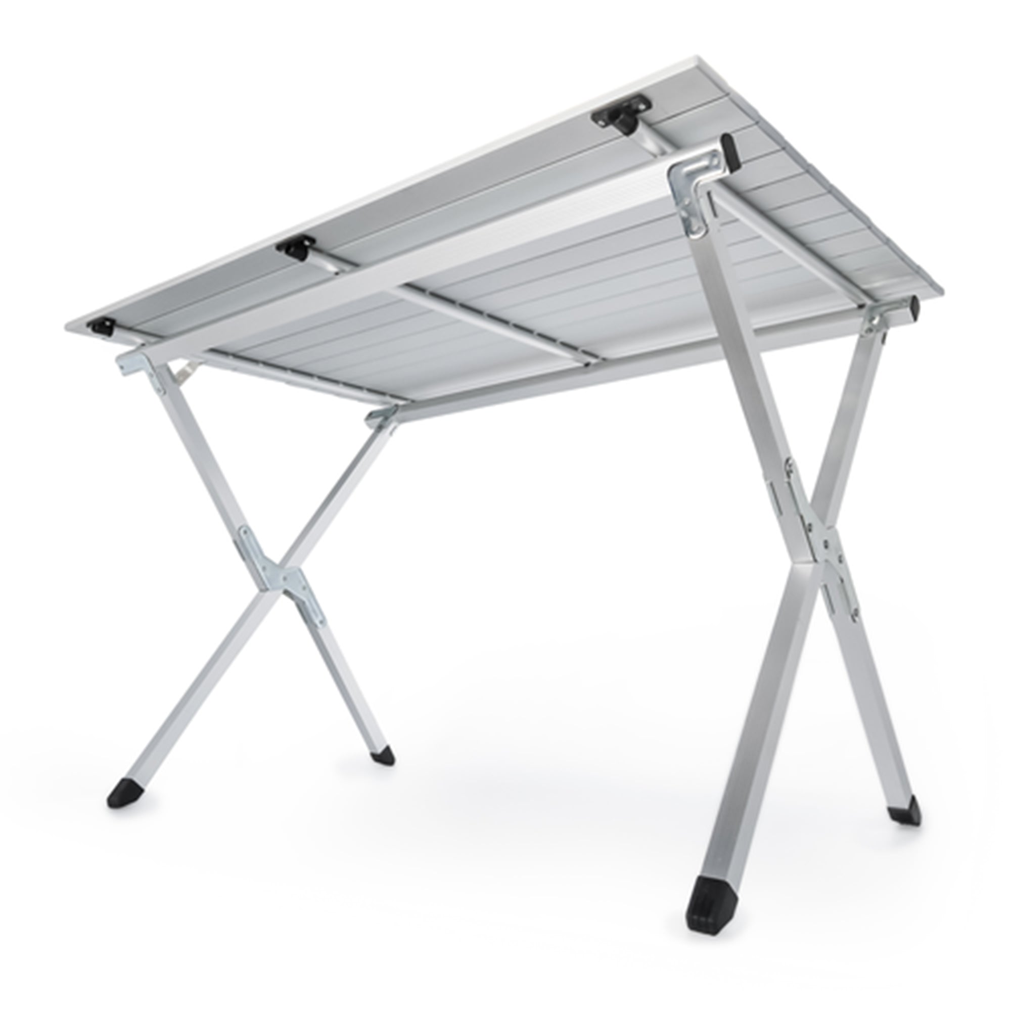 Camco Aluminum Roll-Up Table w/ Carrying Bag for Outdoor Use, Seats 4-6, Silver - VMInnovations