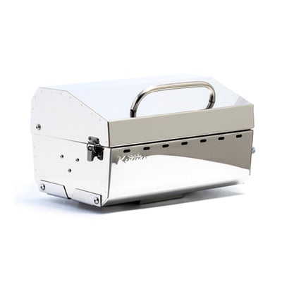 Camco Stow N Go 125 Stainless Steel Gas Grill w/Pedestal Mount, Silver(Open Box) - VMInnovations