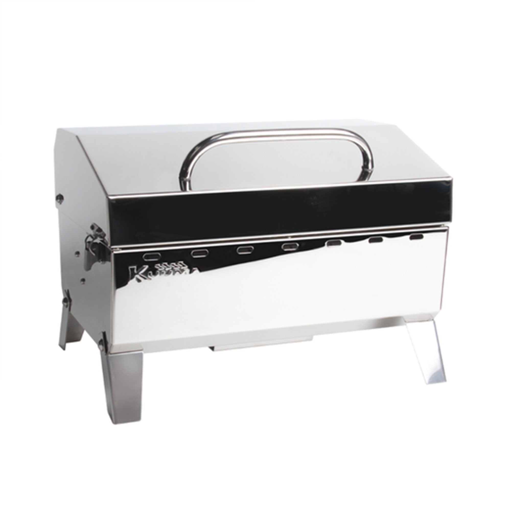 Camco Stow N Go 125 Stainless Steel Gas Grill w/Pedestal Mount, Silver(Open Box) - VMInnovations