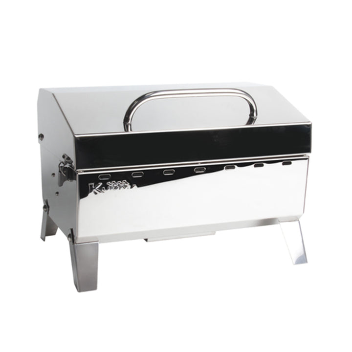 Camco Kuuma Stow N Go 125 Stainless Steel Gas Grill w/Pedestal Mount(For Parts)