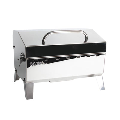 Camco Stow N Go 125 Stainless Steel Gas Grill with Pedestal Mount, Silver (Used)