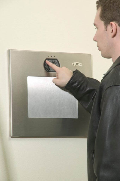 SECURE LOGIC 20710 Digital Keypad Steel Wall Vault Gun Safe - Instant Access