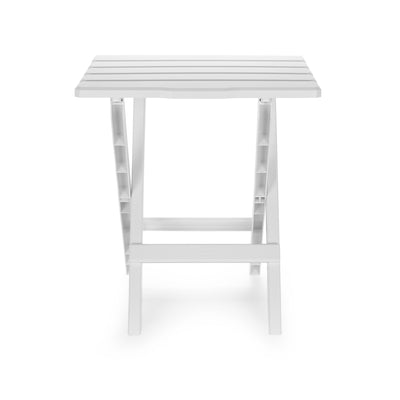 Camco Adirondack Style Folding Plastic Large Table, Indoor or Outdoor Use, White - VMInnovations