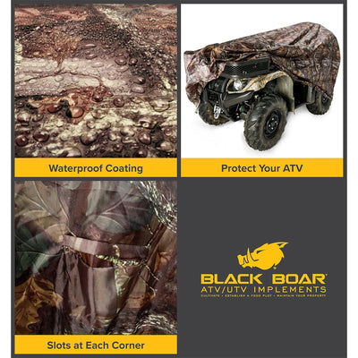 Black Boar ATV Cover with Weather Protective Coating, Sewn-In Straps and Buckles