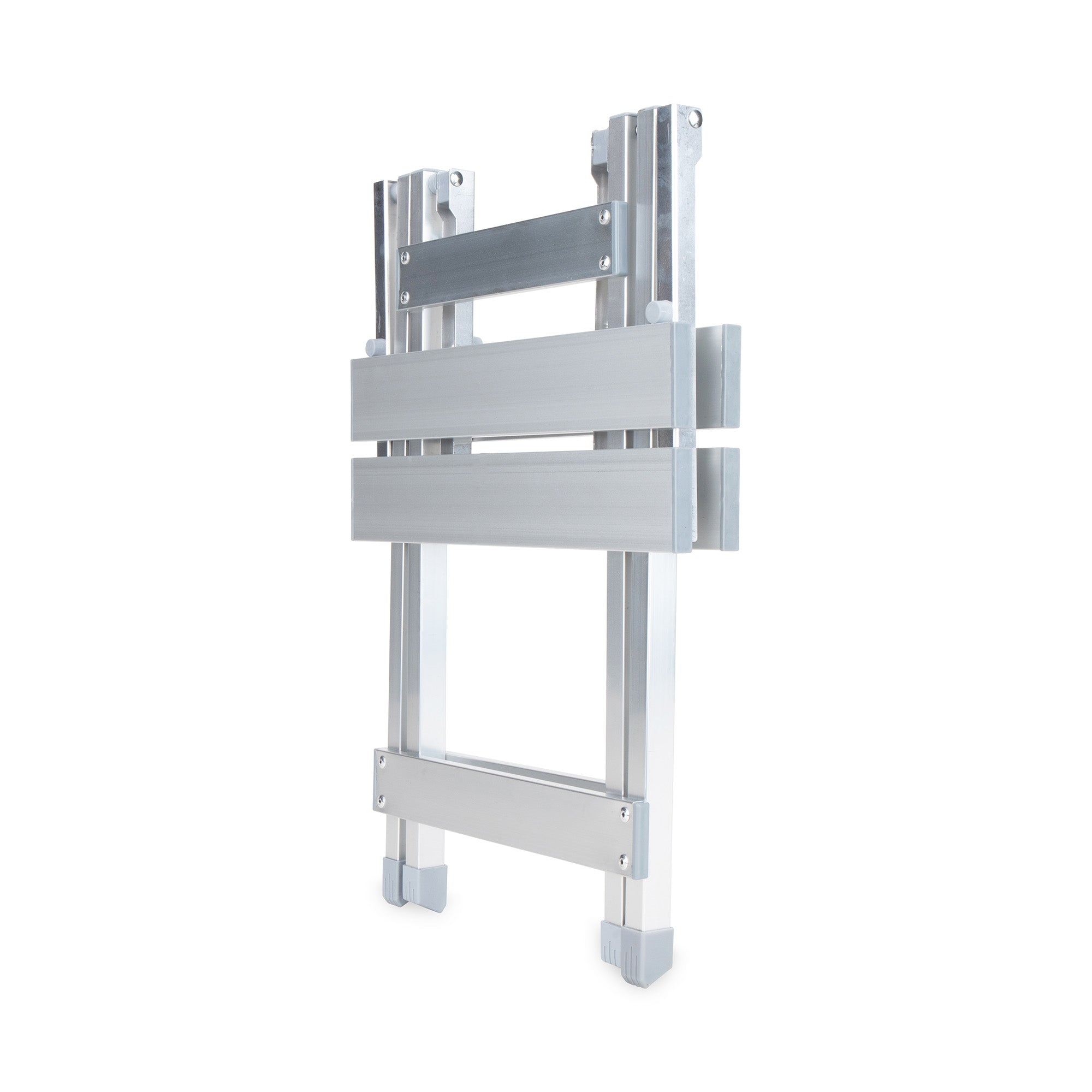Camco Fold-Away Aluminum Small End Table for Indoor or Outdoor Use, Silver - VMInnovations