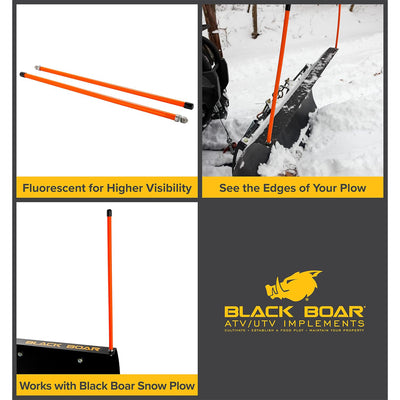 Black Boar ATV/UTV Snow Plow Marker Kit with High Visible Color, 18", Orange