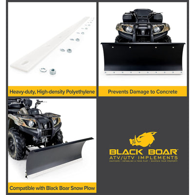 Black Boar High-Density Polymer ATV Replacement Snow Plow Wear Blade Attachment