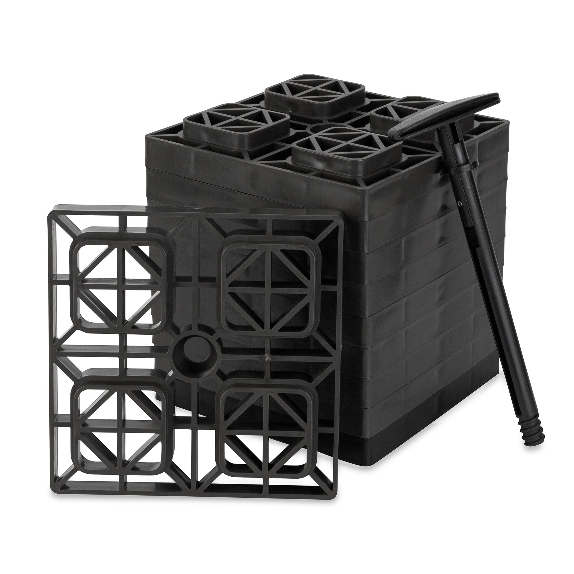 Camco FasTen RV Leveling Blocks, Interlocking Stacking Camper Blocks, 10-Pack - VMInnovations
