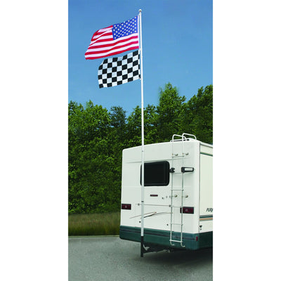 Camco Camper RV Hitch Mount Flagpole Holder for 2 Inch Trailer Receiver, Black - VMInnovations