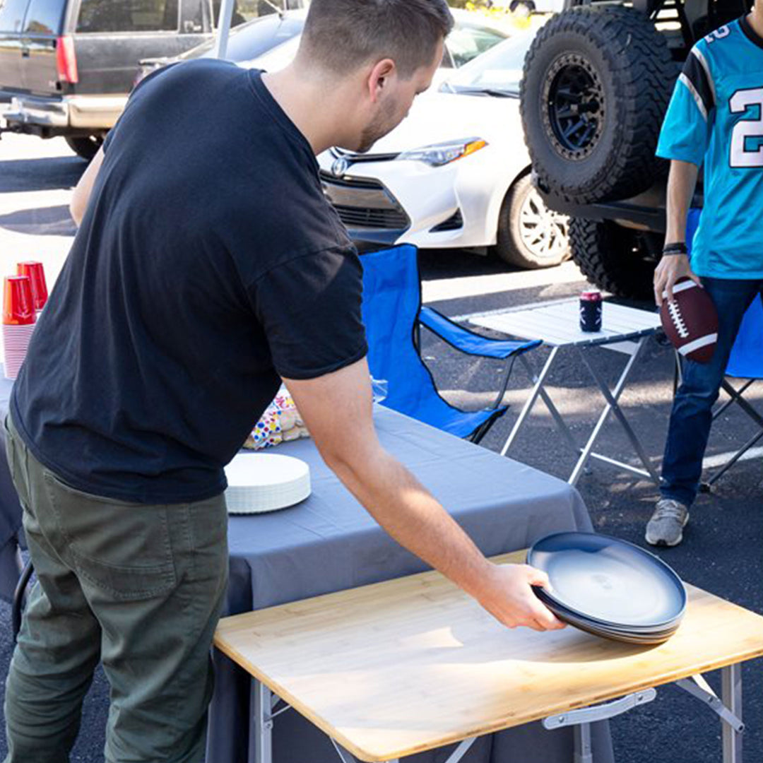 Camco Large Durable Aluminum Fold Away Multi Use Outdoor Table, Silver(Open Box)