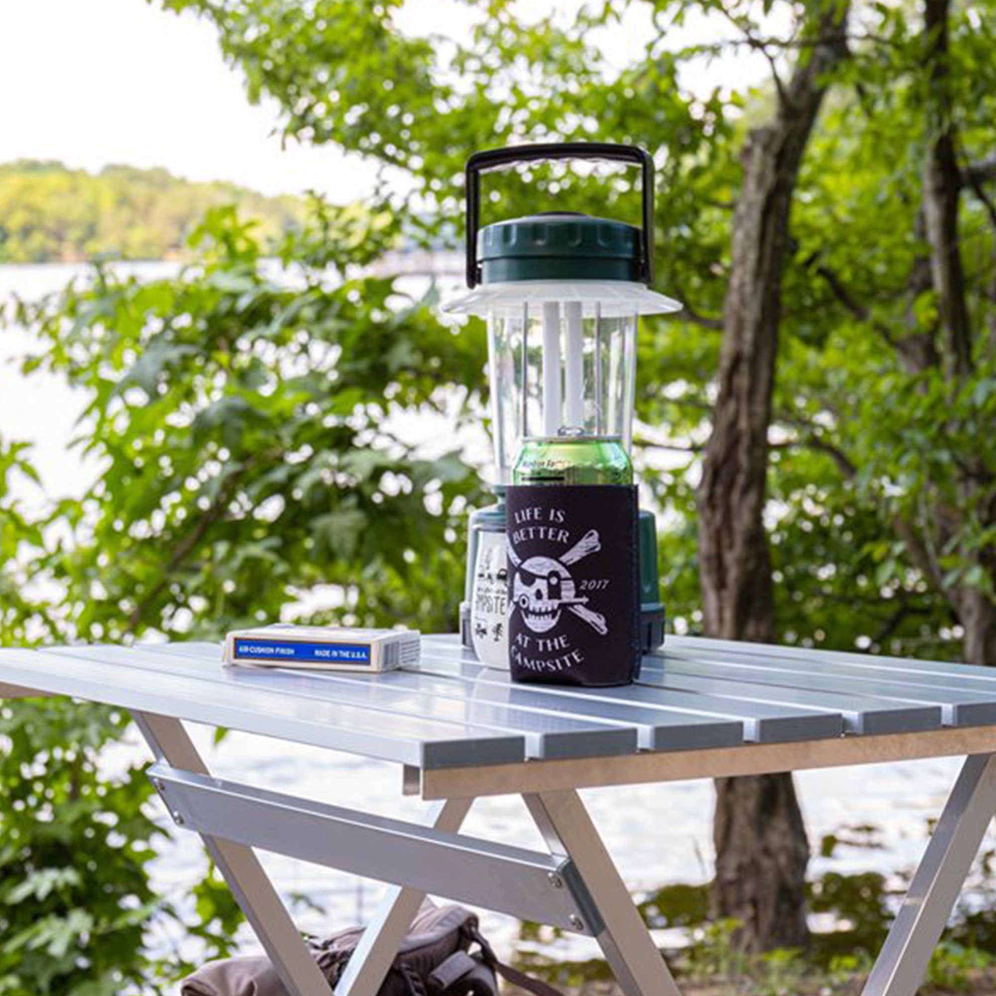 Camco Large Durable Aluminum Fold Away Multi Use Outdoor Table, Silver(Open Box) - VMInnovations