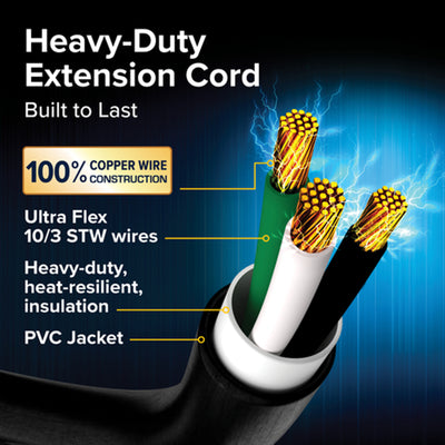 Camco PowerGrip 50 Ft 30 Amp RV Extension Cord Locking Connector 10 Gauge - VMInnovations