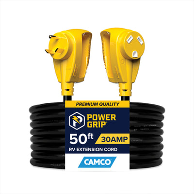 Camco PowerGrip 50 Ft 30 Amp RV Extension Cord Locking Connector 10 Gauge - VMInnovations